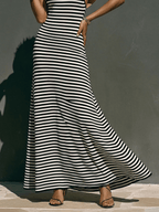 Miss | Jurk Dames Maxi Gestreept - Stretch - Miss Madera MIS-980D8F