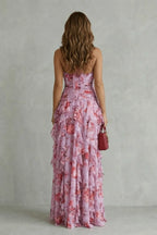 Miss | Jurk Dames Maxi Halter Bloemenprint - Viscose - Miss Madera MIS-4ZJH51