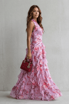 Miss | Jurk Dames Maxi Halter Bloemenprint - Viscose - Miss Madera MIS-4ZJH51