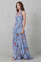 Miss | Jurk Dames Maxi Halter Bloemenprint - Viscose - Miss Madera MIS-3N5VGC