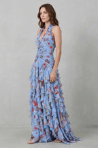 Miss | Jurk Dames Maxi Halter Bloemenprint - Viscose - Miss Madera MIS-3N5VGC