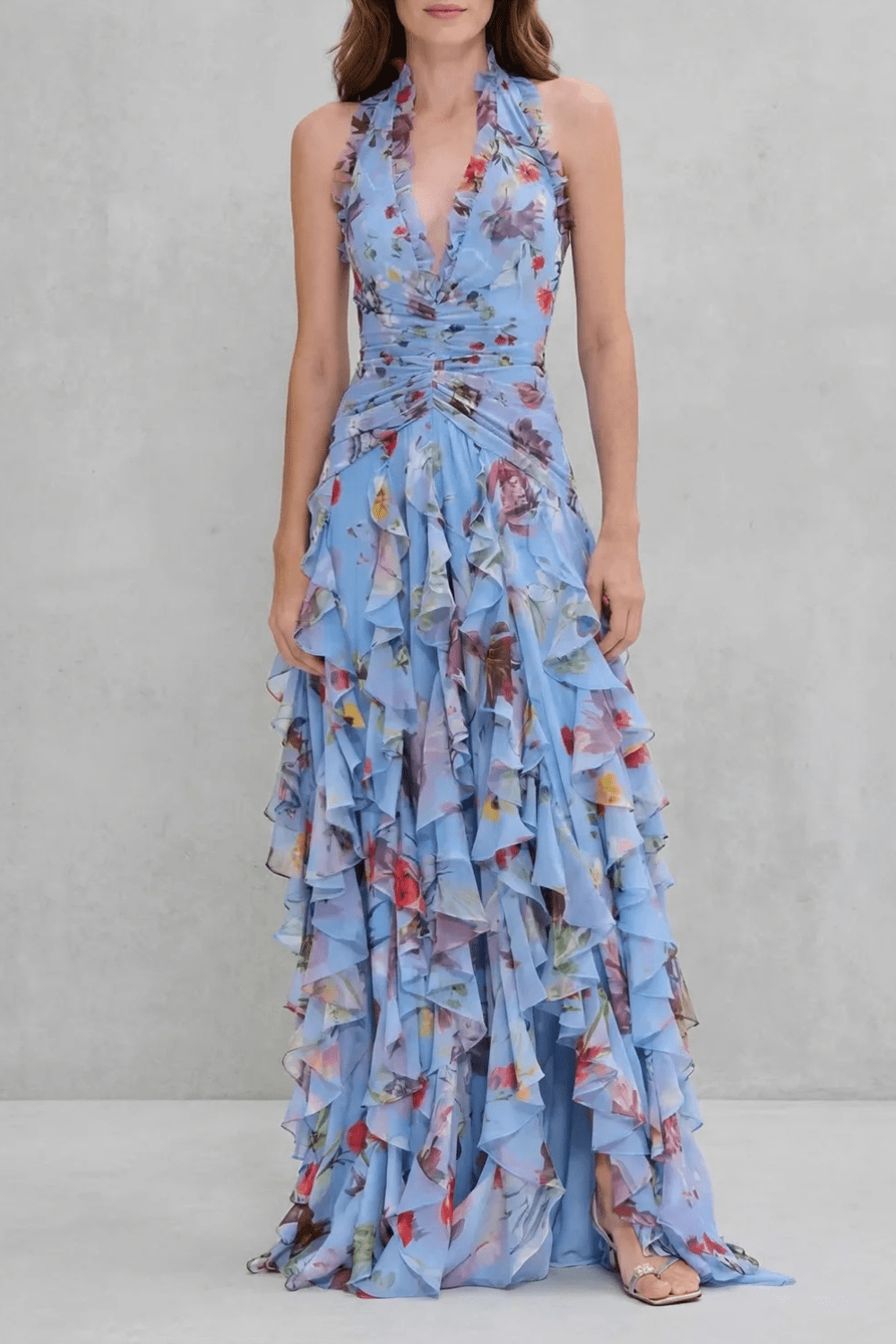 Miss | Jurk Dames Maxi Halter Bloemenprint - Viscose - Miss Madera MIS-3N5VGC