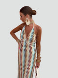 Miss | Jurk Dames Maxi Halter Boho - Viscose - Miss Madera MIS-CGIQXJ