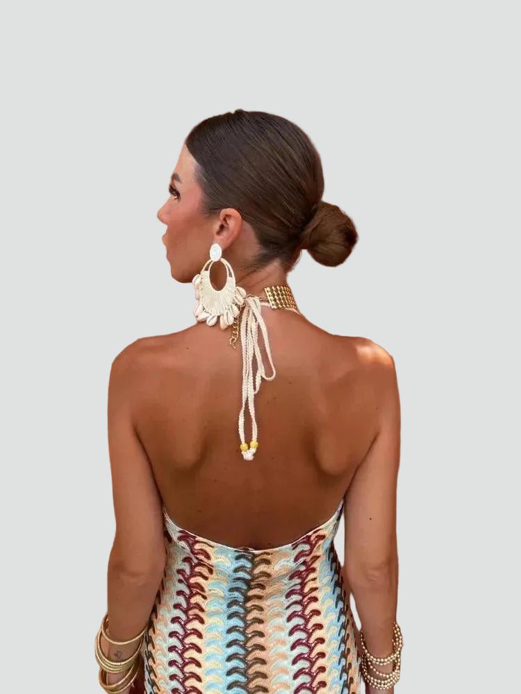 Miss | Jurk Dames Maxi Halter Boho - Viscose - Miss Madera MIS-CGIQXJ