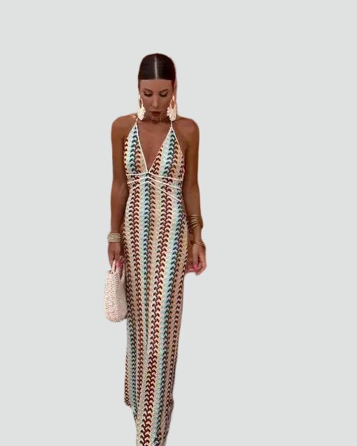 Miss | Jurk Dames Maxi Halter Boho - Viscose - Miss Madera MIS-CGIQXJ