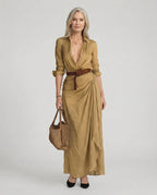 Miss | Jurk Dames Maxi Hemdstijl Langmouw - Polyester - Miss Madera MIS-IMPA88