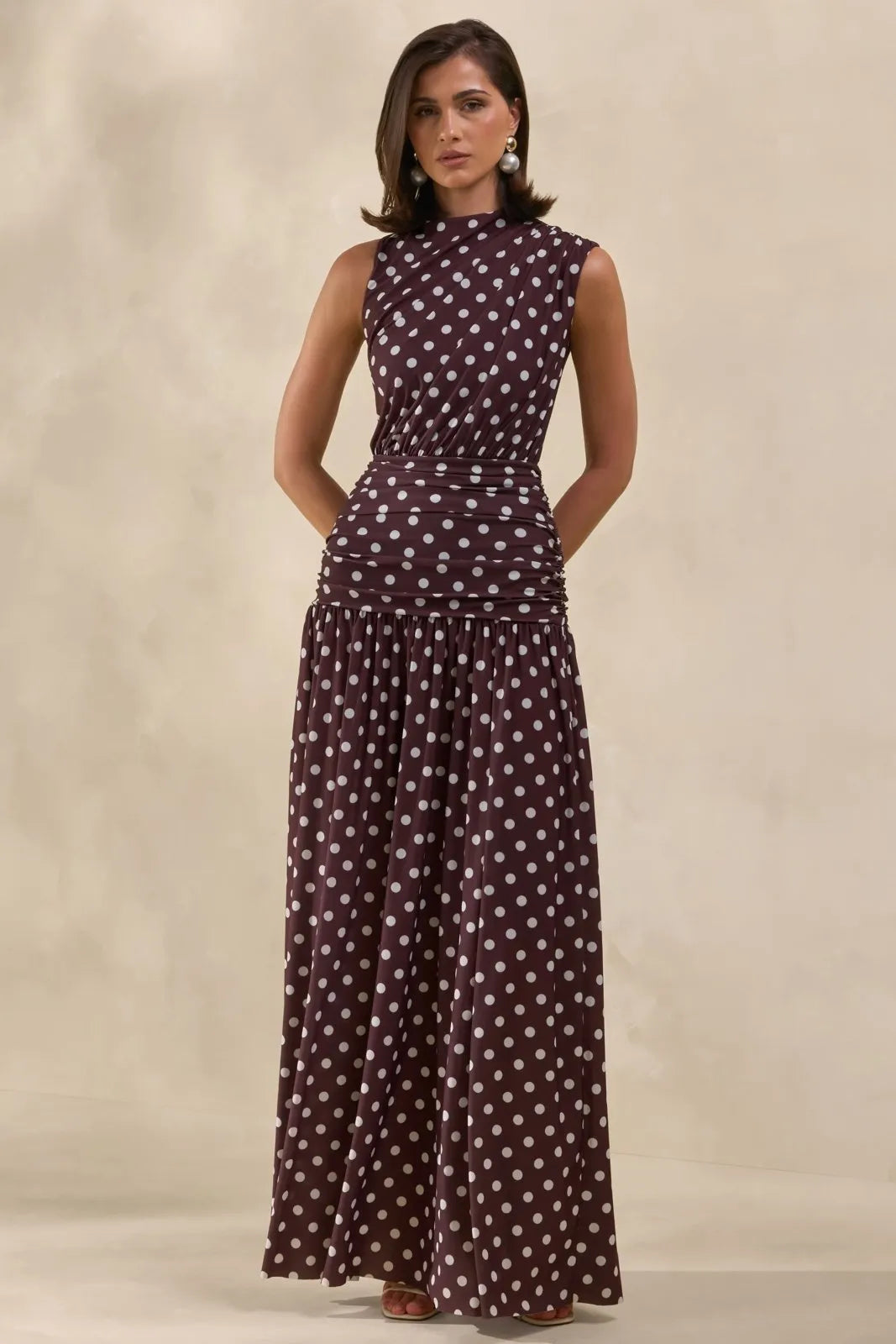 Miss | Jurk Dames Maxi High-Neck Avond - Stretch Jersey - Miss Madera MIS-EEXS40