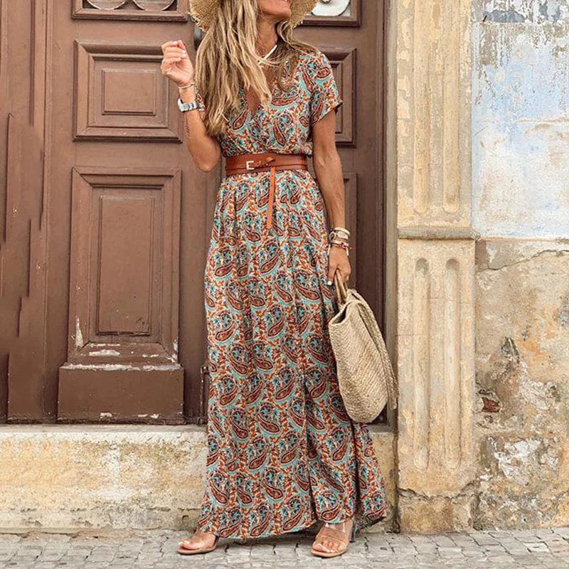 Miss | Jurk Dames Maxi Ibiza Bohemien - Viscose - Miss Madera MIS-9WEBJP