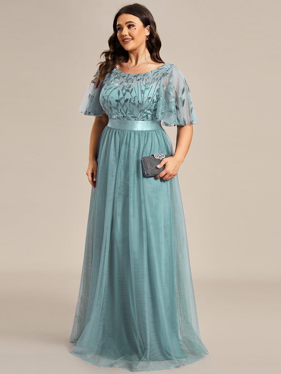 Miss | Jurk Dames Maxi Korte Mouw Pailletten - Tule - Miss Madera