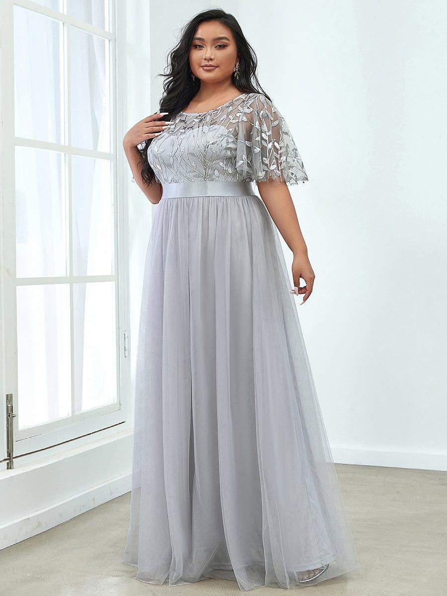Miss | Jurk Dames Maxi Korte Mouw Pailletten - Tule - Miss Madera