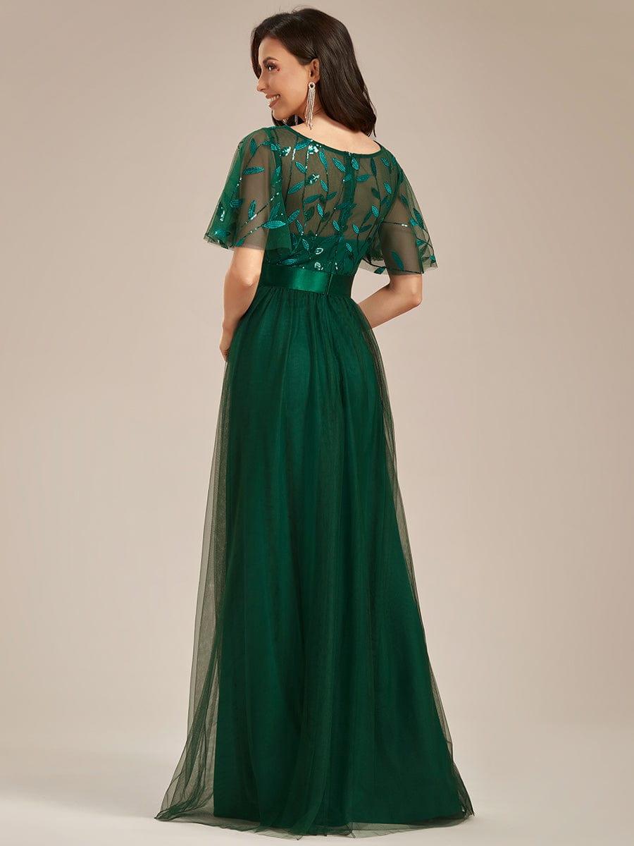Miss | Jurk Dames Maxi Korte Mouw Pailletten - Tule - Miss Madera