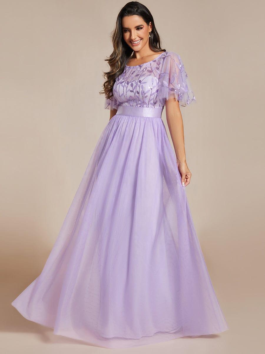 Miss | Jurk Dames Maxi Korte Mouw Pailletten - Tule - Miss Madera