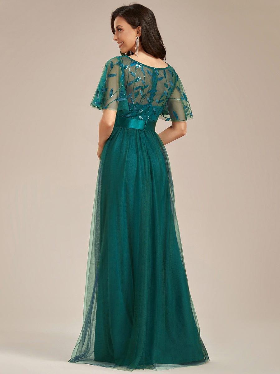 Miss | Jurk Dames Maxi Korte Mouw Pailletten - Tule - Miss Madera