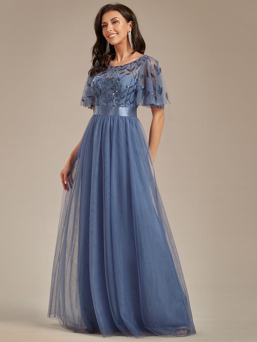 Miss | Jurk Dames Maxi Korte Mouw Pailletten - Tule - Miss Madera