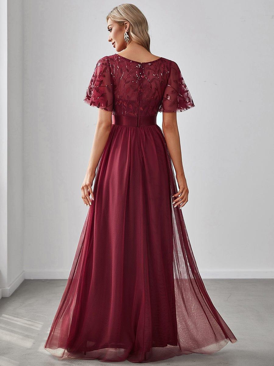 Miss | Jurk Dames Maxi Korte Mouw Pailletten - Tule - Miss Madera