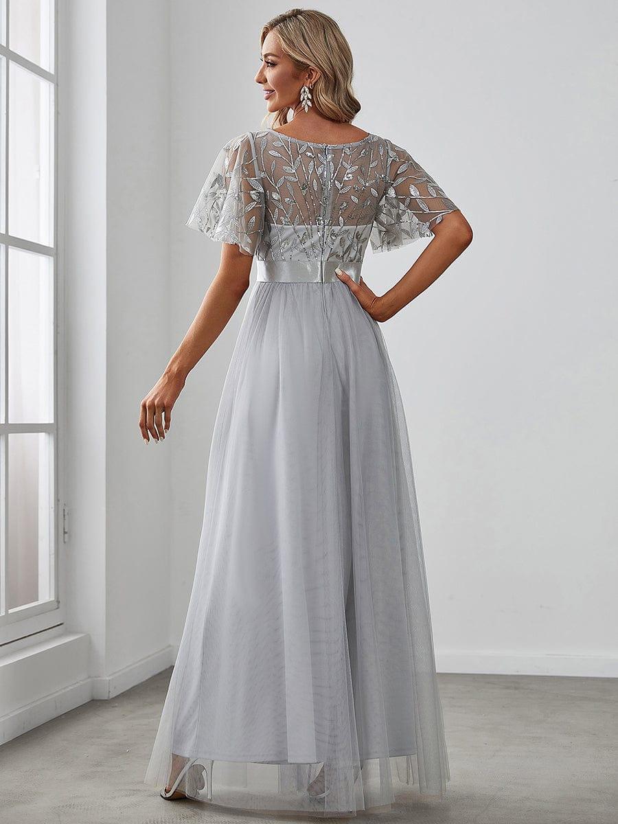 Miss | Jurk Dames Maxi Korte Mouw Pailletten - Tule - Miss Madera