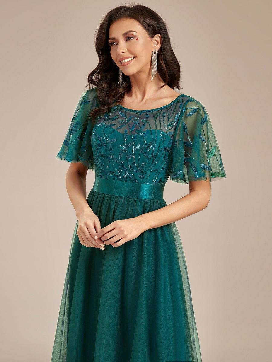 Miss | Jurk Dames Maxi Korte Mouw Pailletten - Tule - Miss Madera