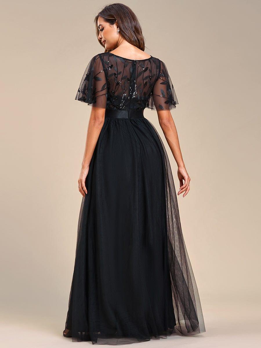 Miss | Jurk Dames Maxi Korte Mouw Pailletten - Tule - Miss Madera