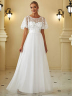 Miss | Jurk Dames Maxi Korte Mouw Pailletten - Tule - Miss Madera