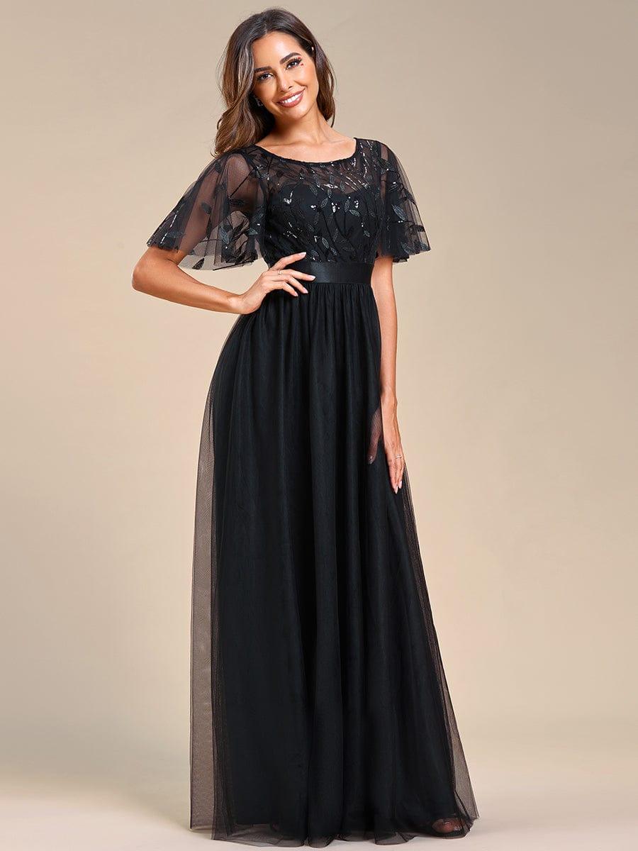Miss | Jurk Dames Maxi Korte Mouw Pailletten - Tule - Miss Madera