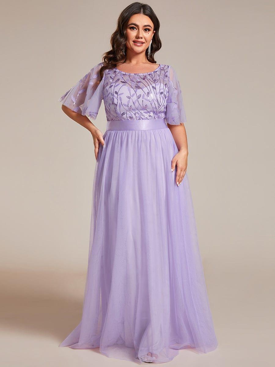 Miss | Jurk Dames Maxi Korte Mouw Pailletten - Tule - Miss Madera