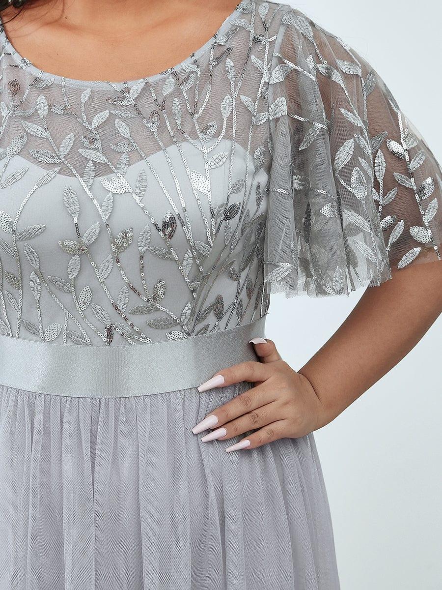 Miss | Jurk Dames Maxi Korte Mouw Pailletten - Tule - Miss Madera