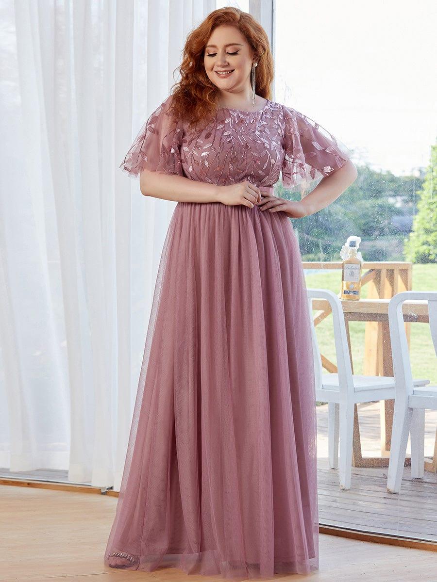 Miss | Jurk Dames Maxi Korte Mouw Pailletten - Tule - Miss Madera