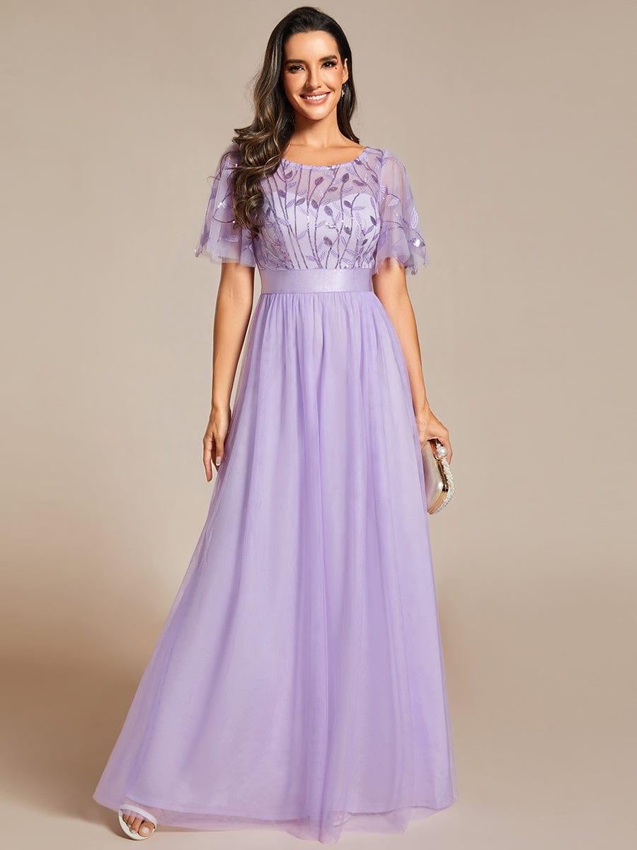 Miss | Jurk Dames Maxi Korte Mouw Pailletten - Tule - Miss Madera