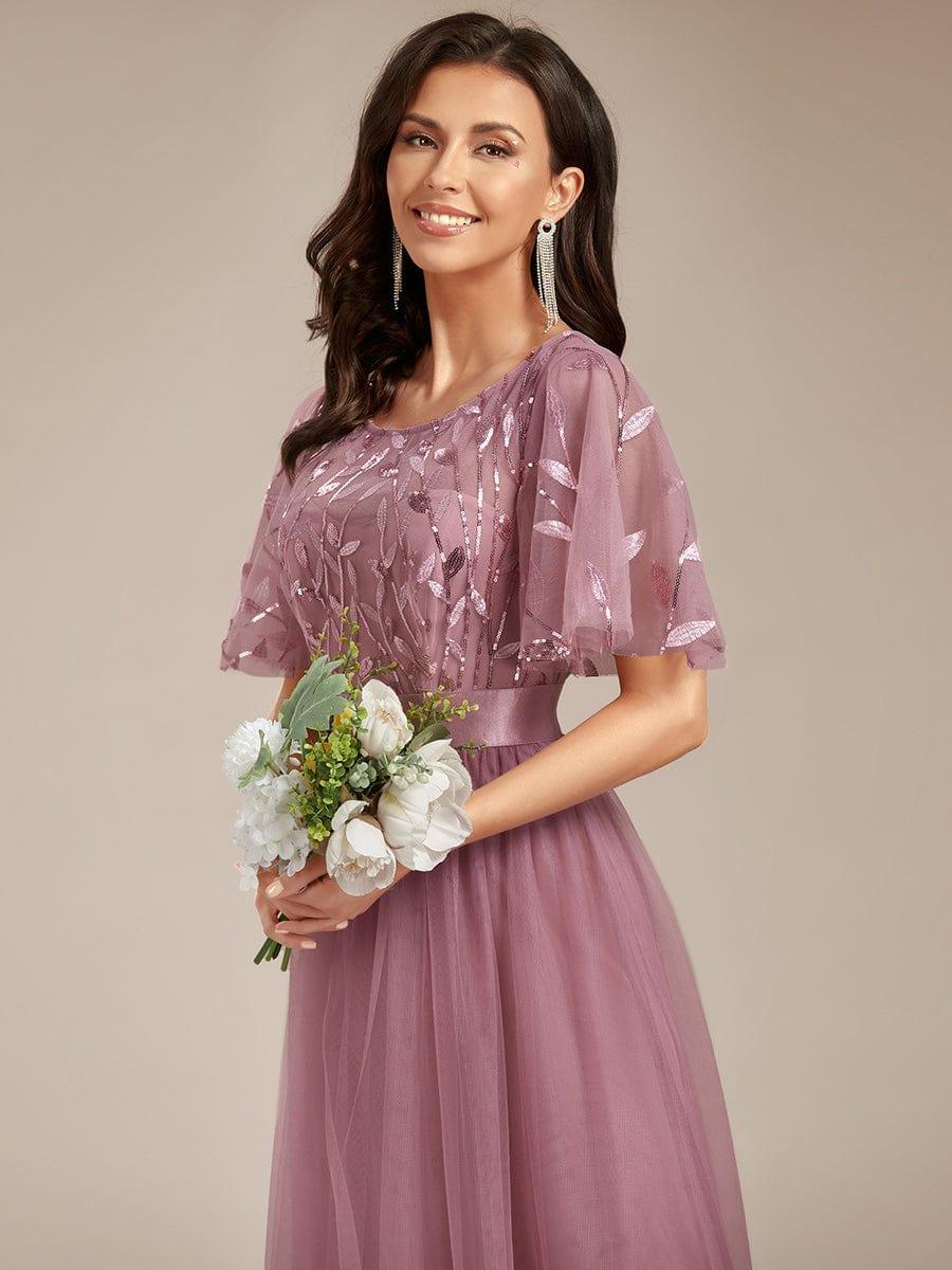 Miss | Jurk Dames Maxi Korte Mouw Pailletten - Tule - Miss Madera
