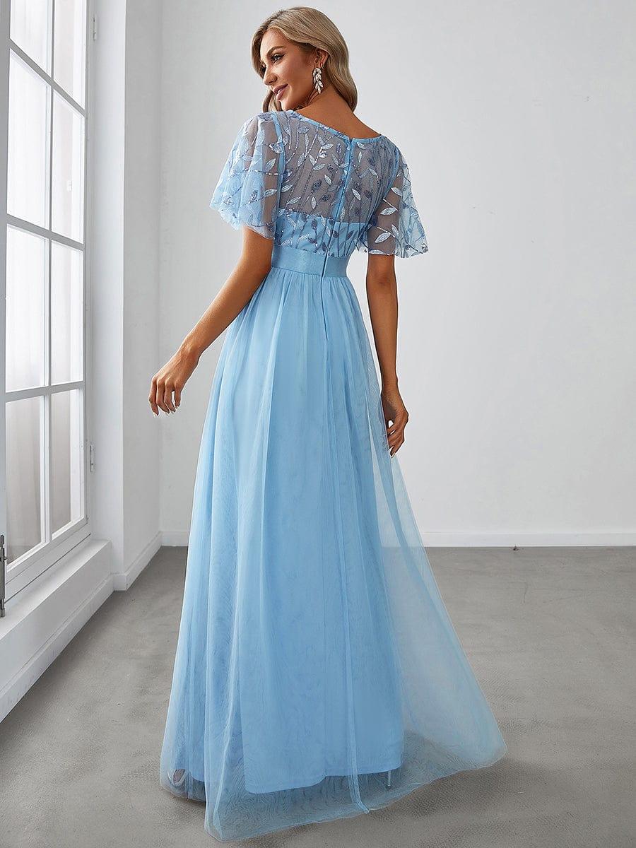 Miss | Jurk Dames Maxi Korte Mouw Pailletten - Tule - Miss Madera