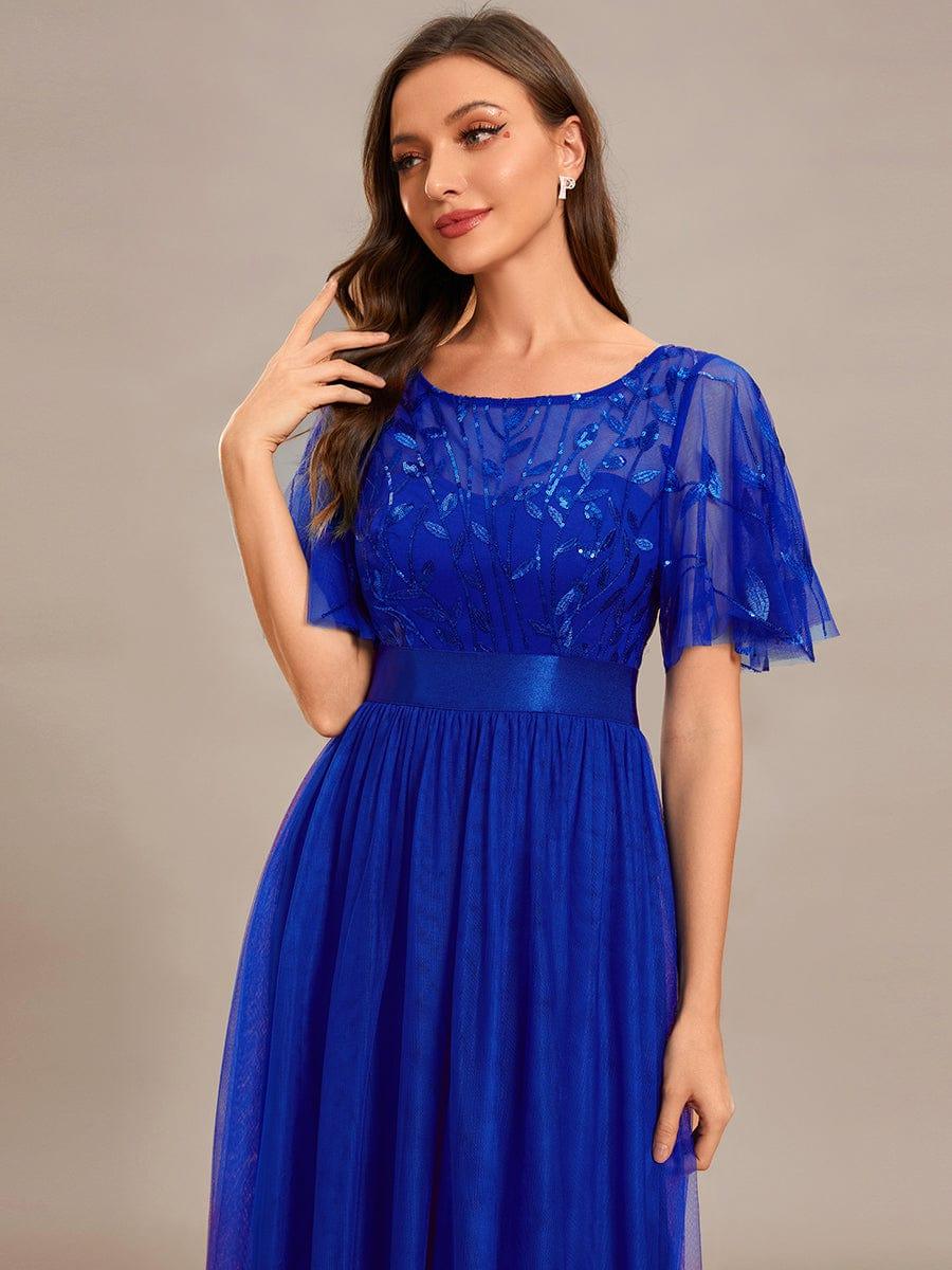 Miss | Jurk Dames Maxi Korte Mouw Pailletten - Tule - Miss Madera