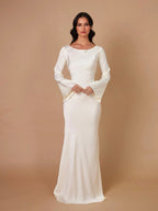 Miss | Jurk Dames Maxi Lange Mouw Getailleerd - Chiffon - Miss Madera MIS-CVWMAL