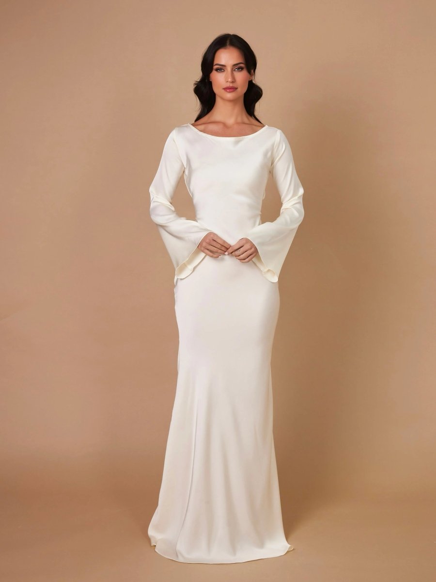 Miss | Jurk Dames Maxi Lange Mouw Getailleerd - Chiffon - Miss Madera MIS-CVWMAL