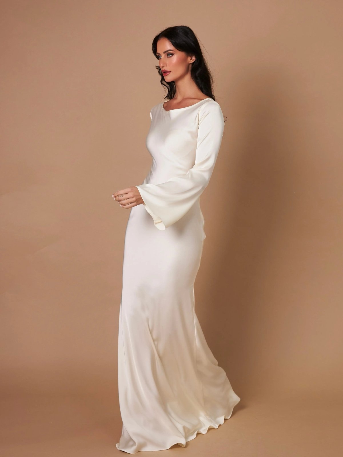 Miss | Jurk Dames Maxi Lange Mouw Getailleerd - Polyester - Miss Madera MIS-5AM8KC