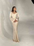 Miss | Jurk Dames Maxi Lange Mouw Getailleerd - Polyester - Miss Madera MIS-LVPB6S
