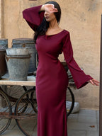 Miss | Jurk Dames Maxi Lange Mouw Getailleerd - Polyester - Miss Madera MIS-QO345K