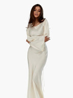 Miss | Jurk Dames Maxi Lange Mouw Getailleerd - Polyester - Miss Madera MIS-QO345K