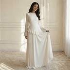 Miss | Jurk Dames Maxi Lange Mouwen Ruches - Viscose - Miss Madera MIS-N5YOMI