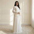 Miss | Jurk Dames Maxi Lange Mouwen Ruches - Viscose - Miss Madera MIS-N5YOMI