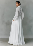 Miss | Jurk Dames Maxi Linnen Overhemdsjurk Staande Kraag - Linnen - Miss Madera MIS-QYZOAL