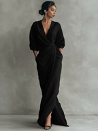 Miss | Jurk Dames Maxi - Linnenmix - Miss Madera MIS-6575B4