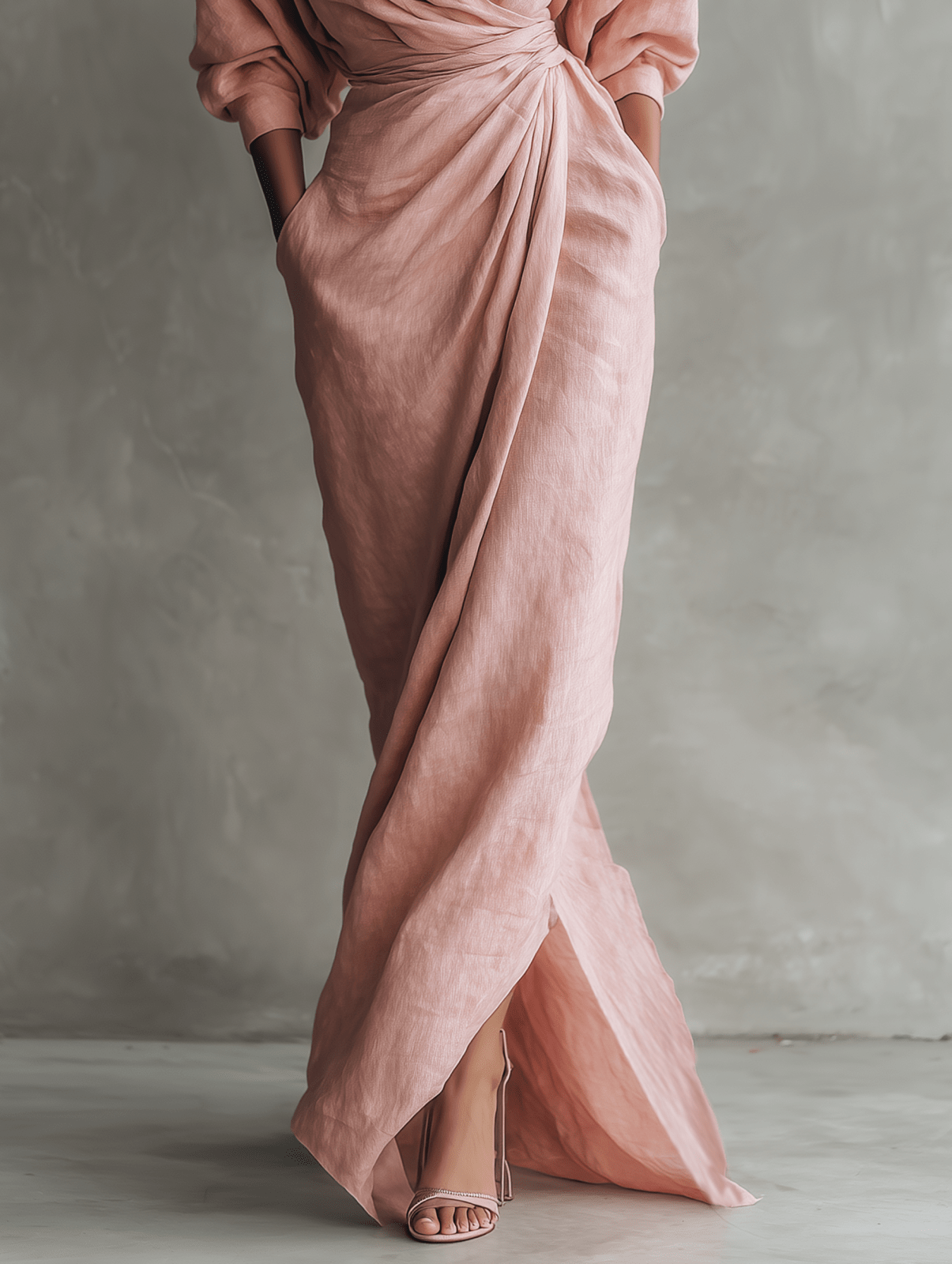 Miss | Jurk Dames Maxi - Linnenmix - Miss Madera MIS-6575B4