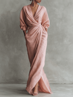 Miss | Jurk Dames Maxi - Linnenmix - Miss Madera MIS-E10B67