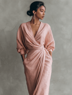 Miss | Jurk Dames Maxi - Linnenmix - Miss Madera MIS-6575B4