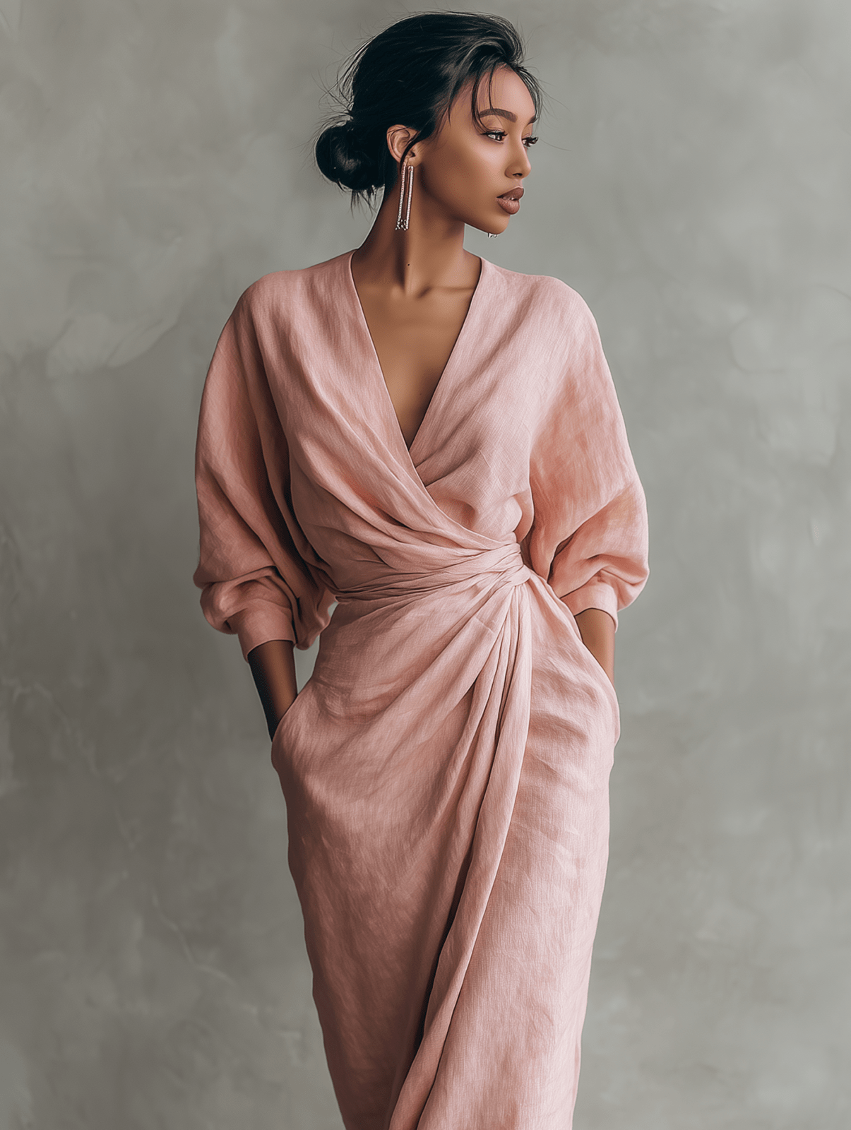 Miss | Jurk Dames Maxi - Linnenmix - Miss Madera MIS-6575B4