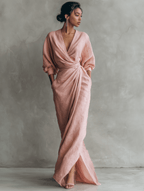 Miss | Jurk Dames Maxi - Linnenmix - Miss Madera MIS-6575B4