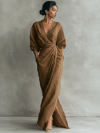 Miss | Jurk Dames Maxi - Linnenmix - Miss Madera MIS-315055