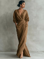 Miss | Jurk Dames Maxi - Linnenmix - Miss Madera MIS-315055