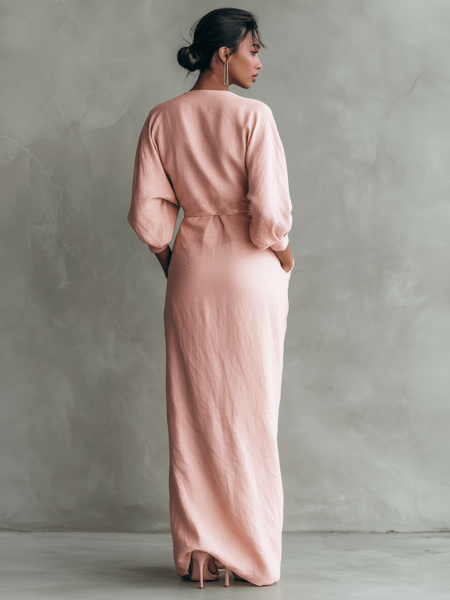 Miss | Jurk Dames Maxi - Linnenmix - Miss Madera MIS-E10B67