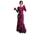 Miss | Jurk Dames Maxi Mermaid Glockmouwen Ruches - Stretchjersey - Miss Madera MIS-WC2IJG